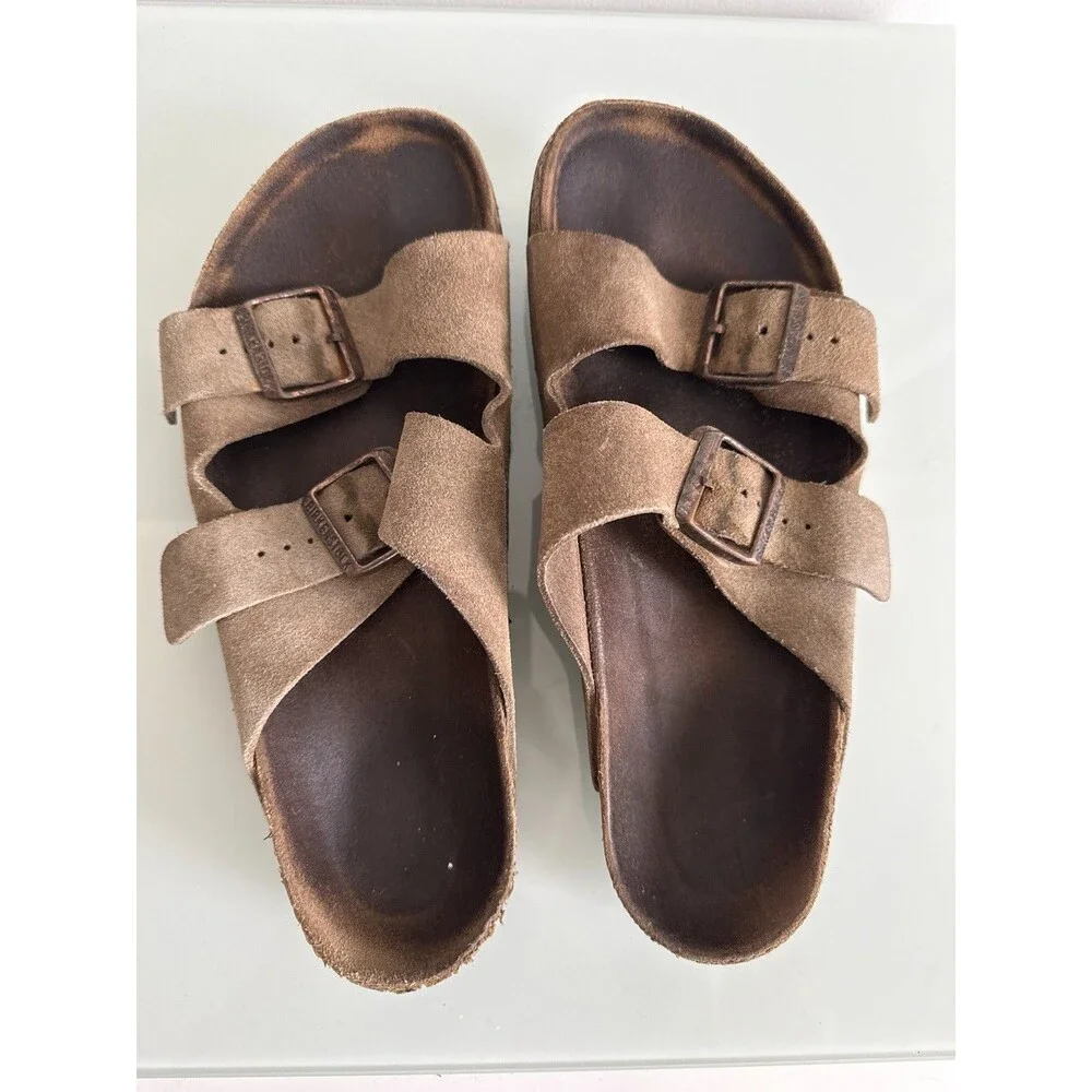 ✿ Birkenstock Brown Suede Two Strap Sandals Adjustable Buckles EU 41
